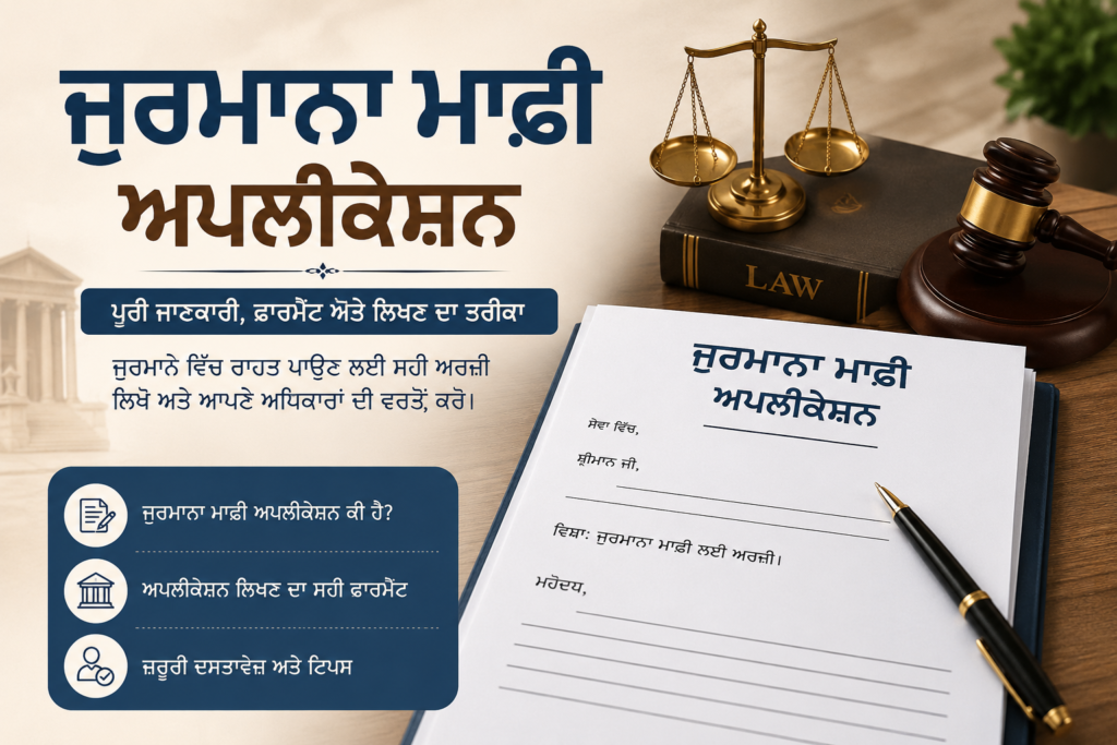 Jurmana Mafi Application in Punjabi