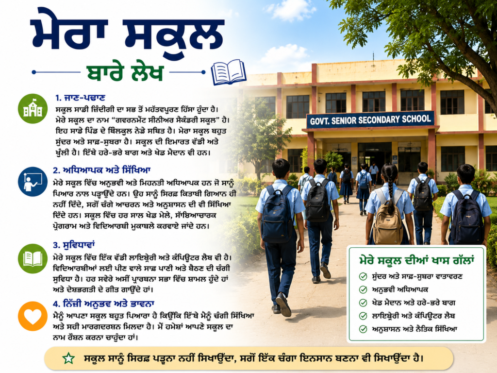 mera School essay in punjabi