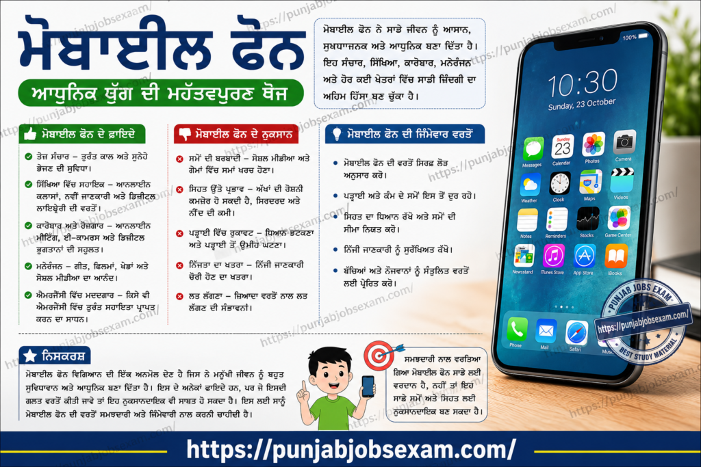 Essay on mobile phone in punjabi