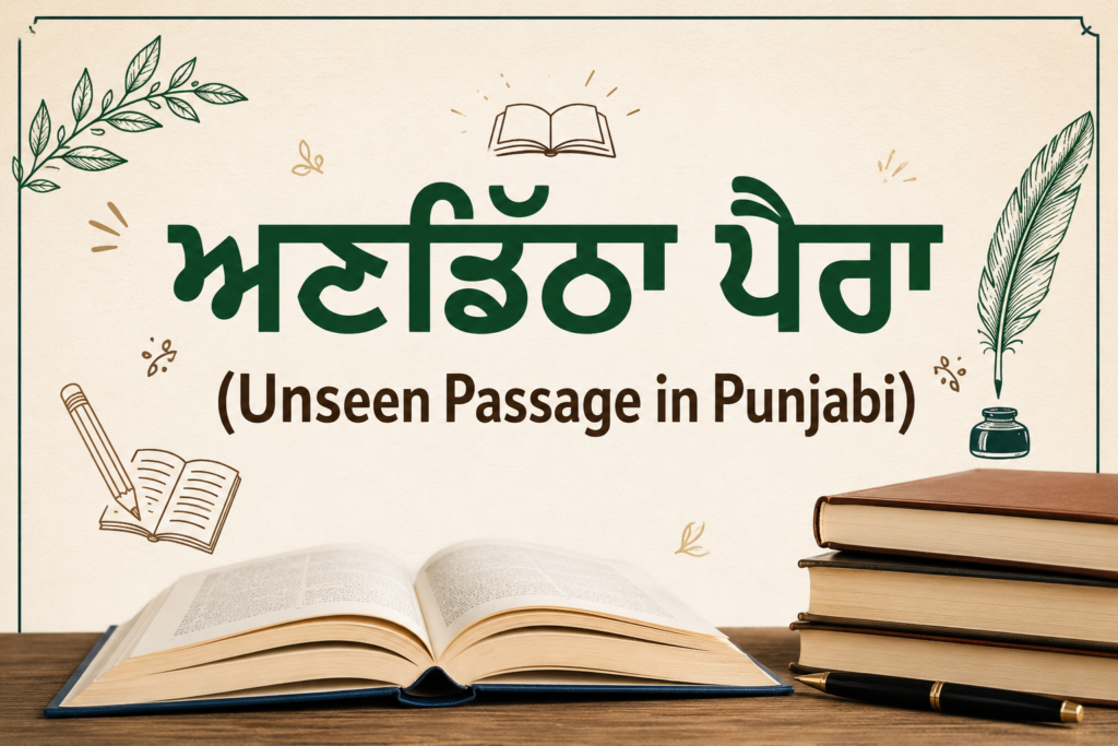 ਅਣਡਿੱਠਾ ਪੈਰਾ (Unseen Passage in Punjabi)
